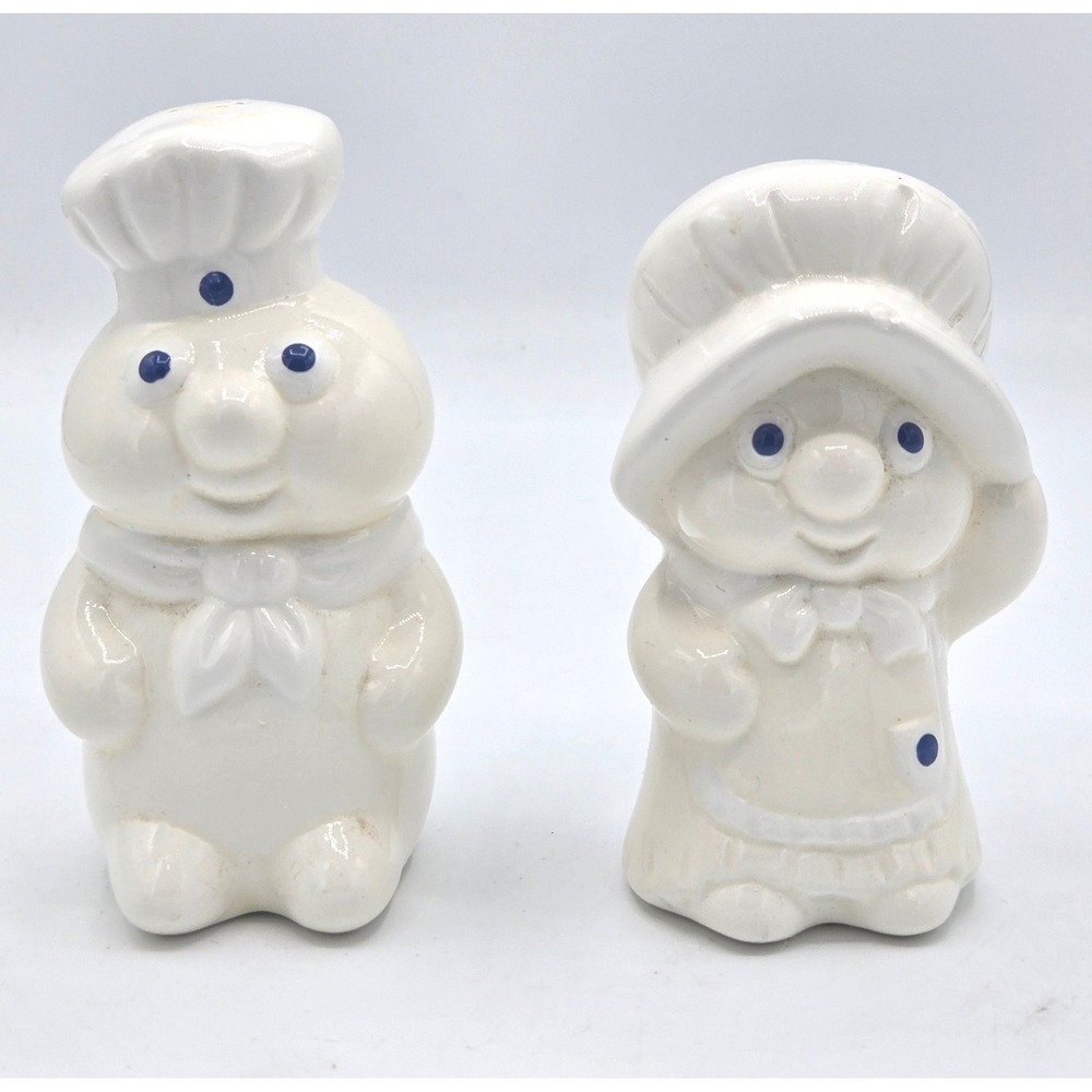 Pillsbury Poppin Fresh Poppie Fresh Salt‎ and Pepper Shakers Ceramic 1988